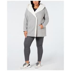 Ideology Womens Plus Size Fleece Lined Hooded Jacket Size 3X